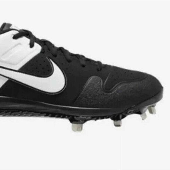 NIKE Mens HUARACHE VARSITY LOW METAL CLEAT AO7960-003‎ BLACK/WHITE SIZE US 7.5 - Picture 5 of 5